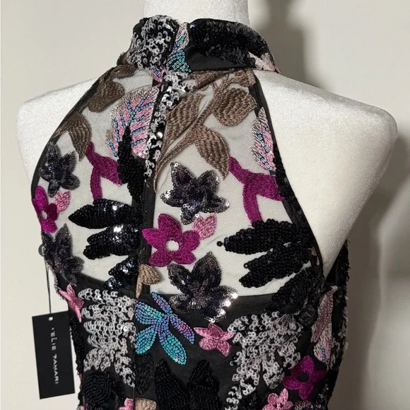 Elie Tahari Alana Embellished Sequin Dress Evening Dress Cocktail Event Party - Picture 6 of 10